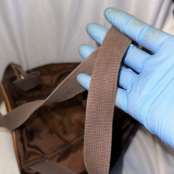 MCM Vintage Brown Nylon Drawstring Sling Bag/Backpack - Picture 5 of 6